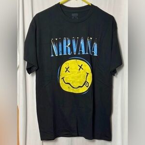 Nirvana Black Graphic T-Shirt Size Large